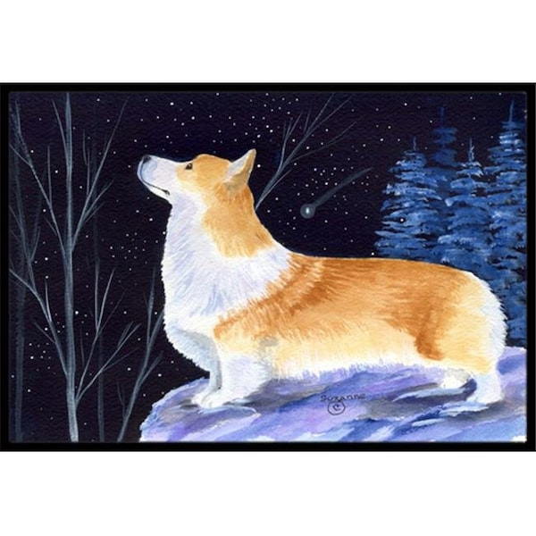 Carolines Treasures Carolines Treasures SS8373MAT 18 x 27 in. Starry Night Corgi Indoor Outdoor Doormat SS8373MAT - main
